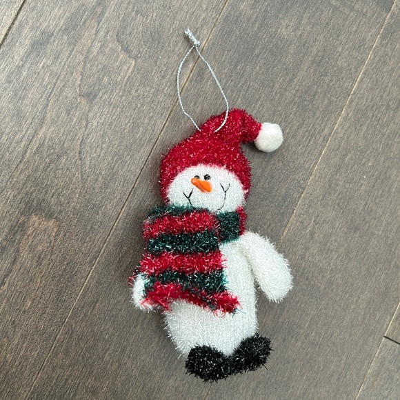 Plush Snowman Holiday Ornament Gift Topper, Stuffed Animal Kids Christmas Frosty - Picture 1 of 4